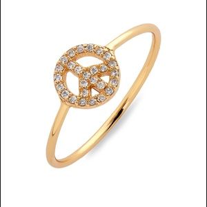Argento Vivo Peace Sign Ring